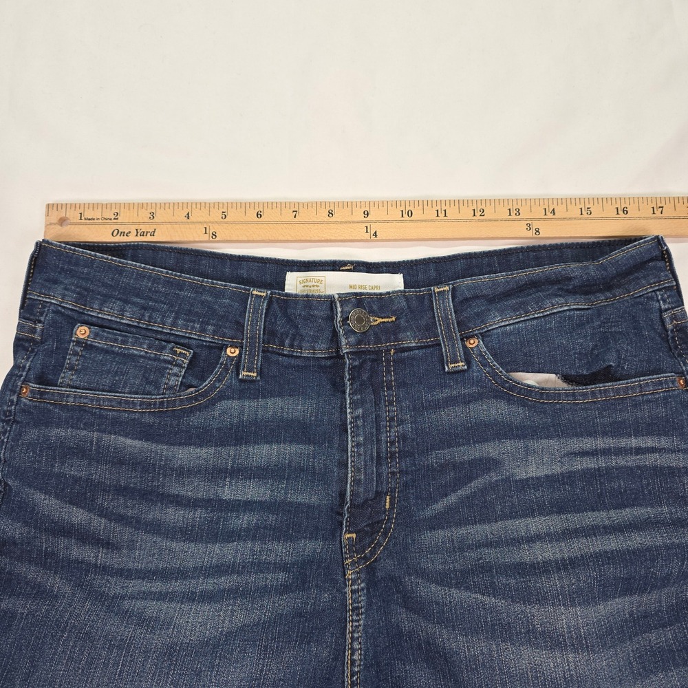 Signature by Levi Strauss Gold Label Mid Rise Capri‎ Jeans Blue Womens 16 W33 - Picture 6 of 7